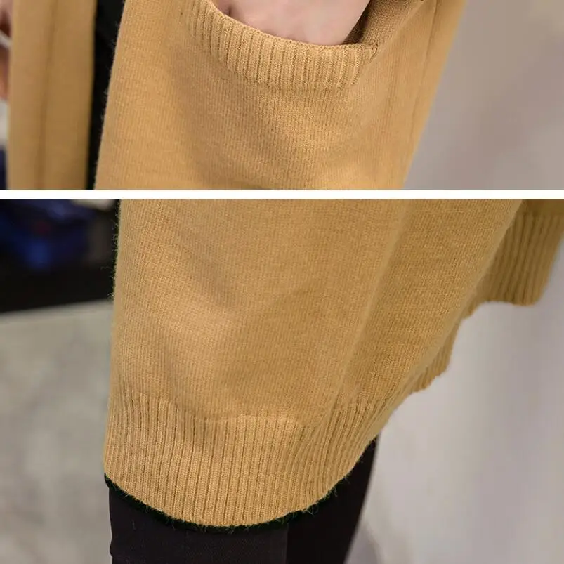 

2020 Autumn Sleeveless Cardigan Knitted Sweater Vest Women Office Lady Long Vest Female Solid Color Waistcoat Ladies Outerwear