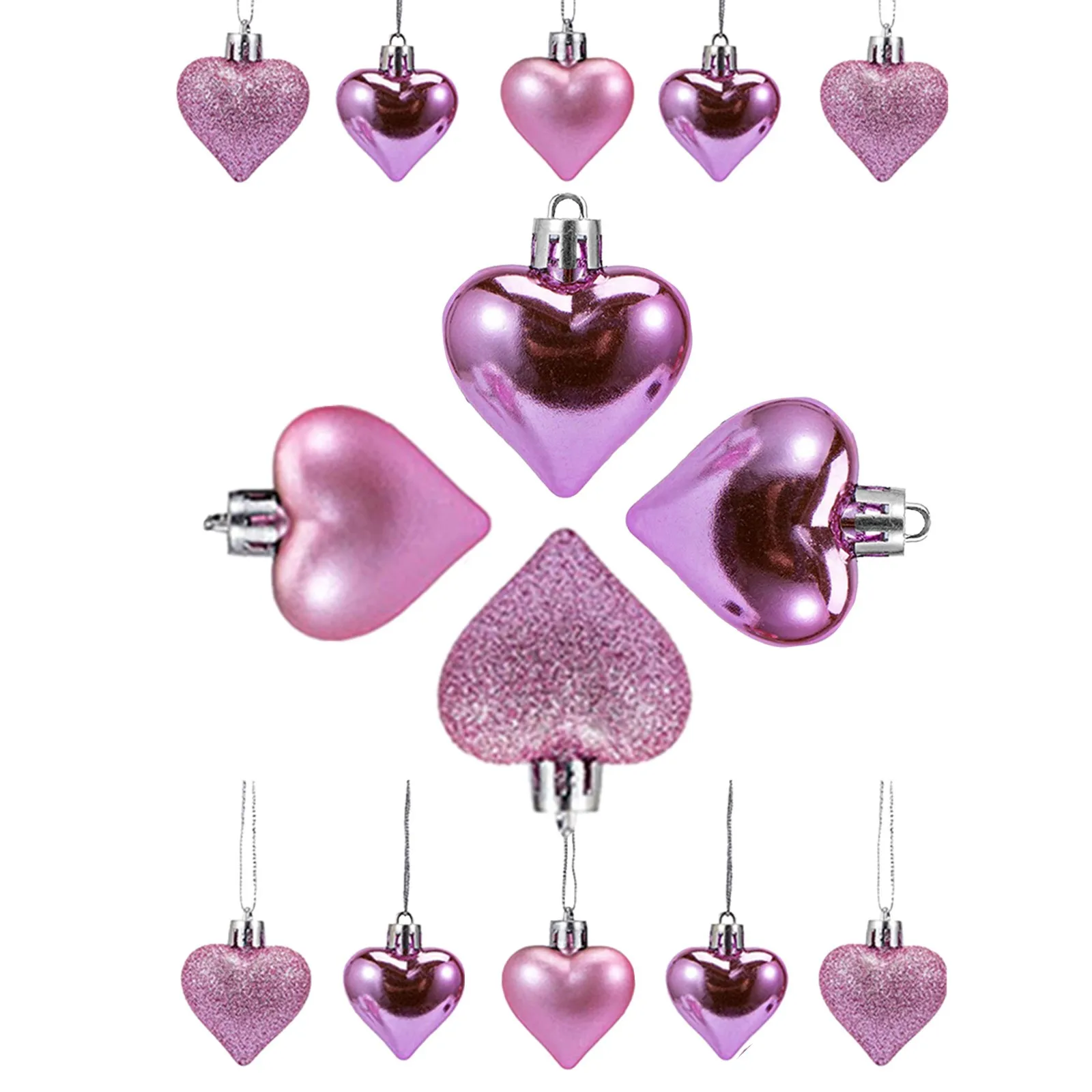 

Houseware 36/24/12Pcs Valentine Decorations Heart Ornaments Romantic Valentine's Day Gifts Sale