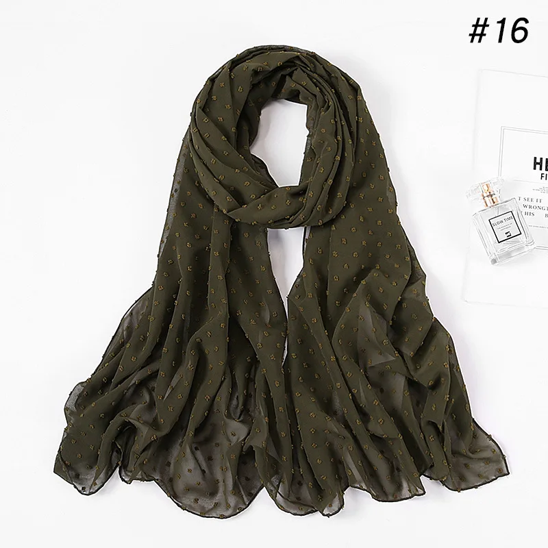 

AMYO New Pompom Bubble Chiffon Muslim Hijab Women Scarf 175*70cm Long Headscarf Fashion Lady Islamic Sjaal