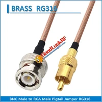 high quality q9 bnc male to rca male pigtail jumper surveillance video rg316 bnc to av video recorder extend cable