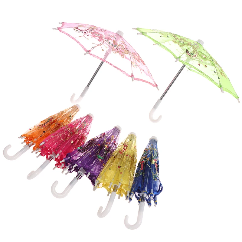 

Mini Lace Umbrella Doll Accessories Handmade Doll's Embroidered Umbrella For 1/3 1/4 1/6 Dolls Toy Accessories