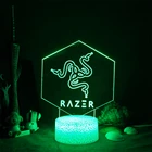 3D ночники с логотипом Razer, красочные настольные лампы для игровой комнаты, для спальни, атмосфера, прикроватный стол, украшение, подарки на день рождения