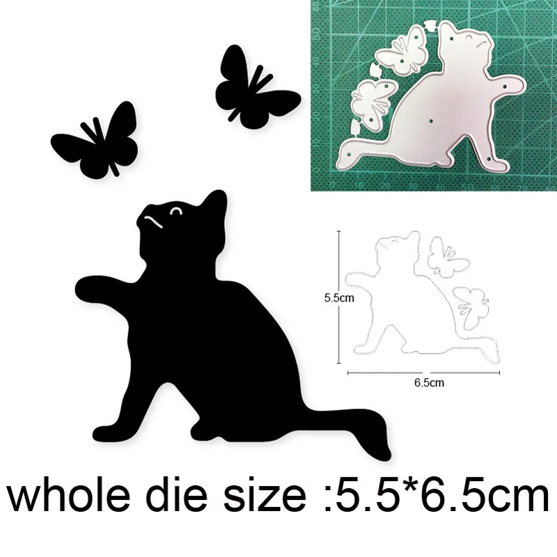 

Cat Catching Butterfly Metal Cutting Dies for DIY Scrapbooking Paper and Card Making Decorative Embossing Die Cut Craft dies