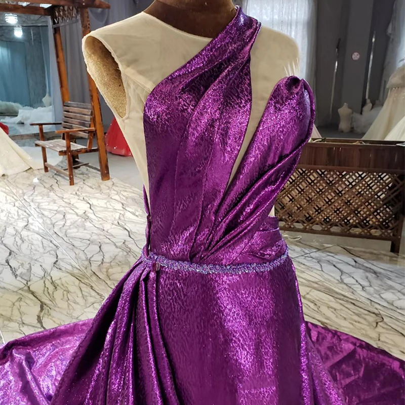 AIJINGYU Fat Size 2021 Guangzhou Train Italian Fashion New Gownes Long Purple Evening Dress