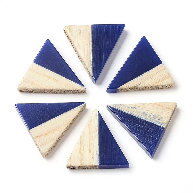 

20PCS Triangl Shape Design Jewelry Accessories Natural Wood and Resin Stick Shape DIY Earrings Making Hand Made Earring Findings