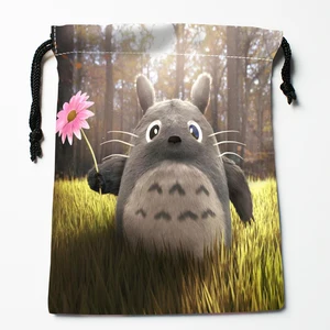 Сумка на шнурке Hayao Miyazaki Totoro, Пыленепроницаемая сумка для хранения с модным рисунком для мальчиков и девочек, сумка для подарка на день рождения, размер 18x22 см
