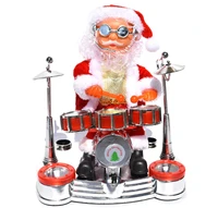 led lights car accessories led christmas santa claus doll ornament electric music instrument playing xmas toy party orna