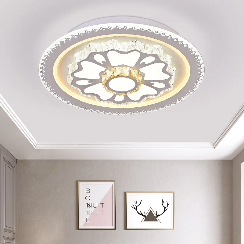 

New round crystal bedroom living room led ceiling lamp home ultra-thin led ceiling lighting ceiling lamps remote control lamps