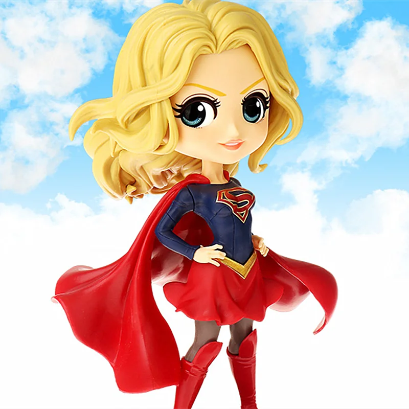 New Q posket superwoman Superhero Blue base female superman Action Figure Anime Beeldjes Collectible Poppen Kinderen Speelgoed | Игрушки и