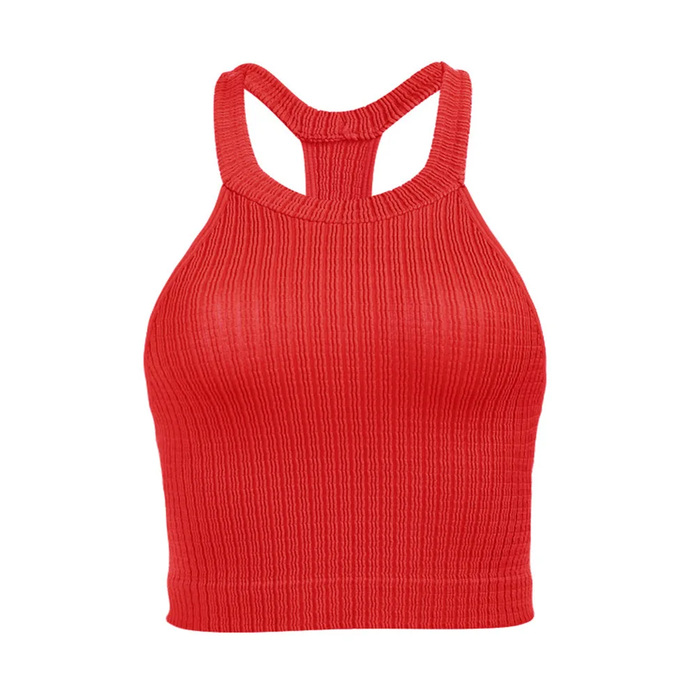 Женские майки для йоги с открытой спиной и лямкой на шее Высокоэластичный