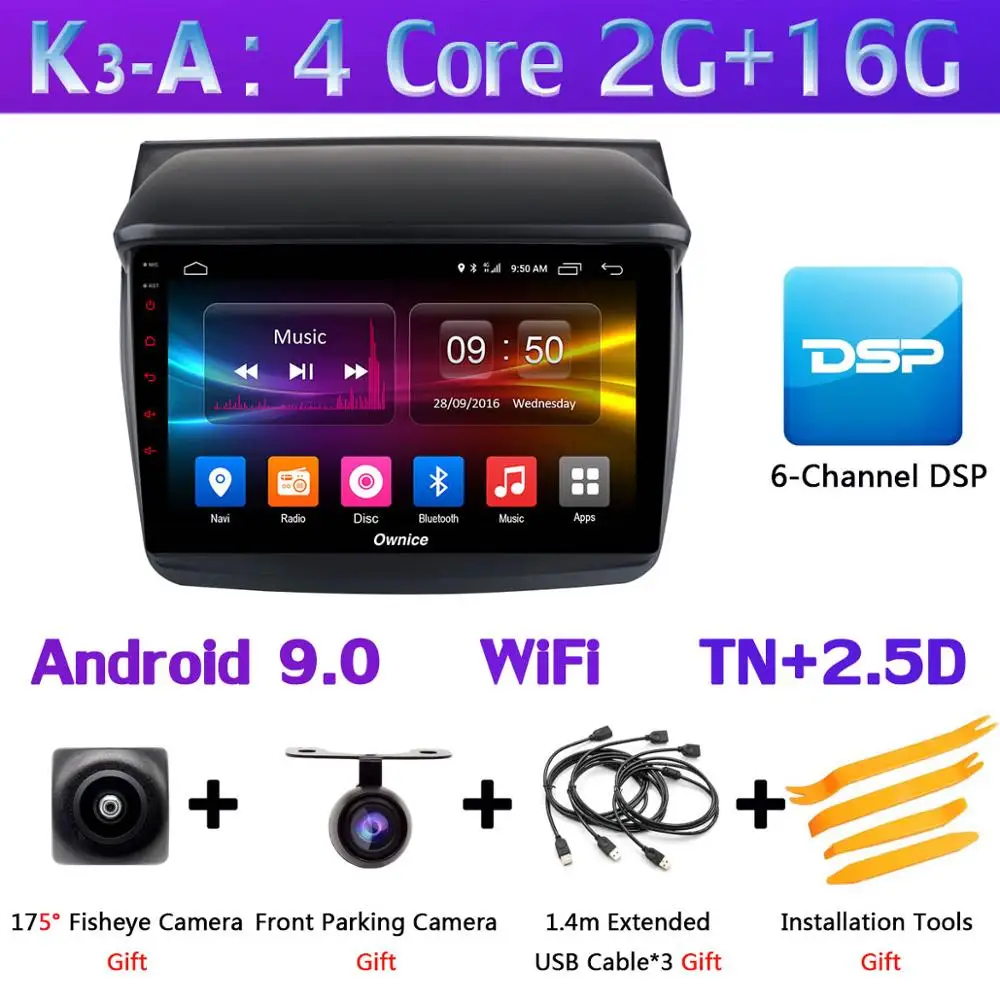 K3-A " 1DIN 360 ° панорамный Android автомобильный DVD gps Навигатор Радио для Mitsubishi Pajero Sport L200 Trion Видео Аудио CarPlay DSP 4G LTE - Цвет: K3-A
