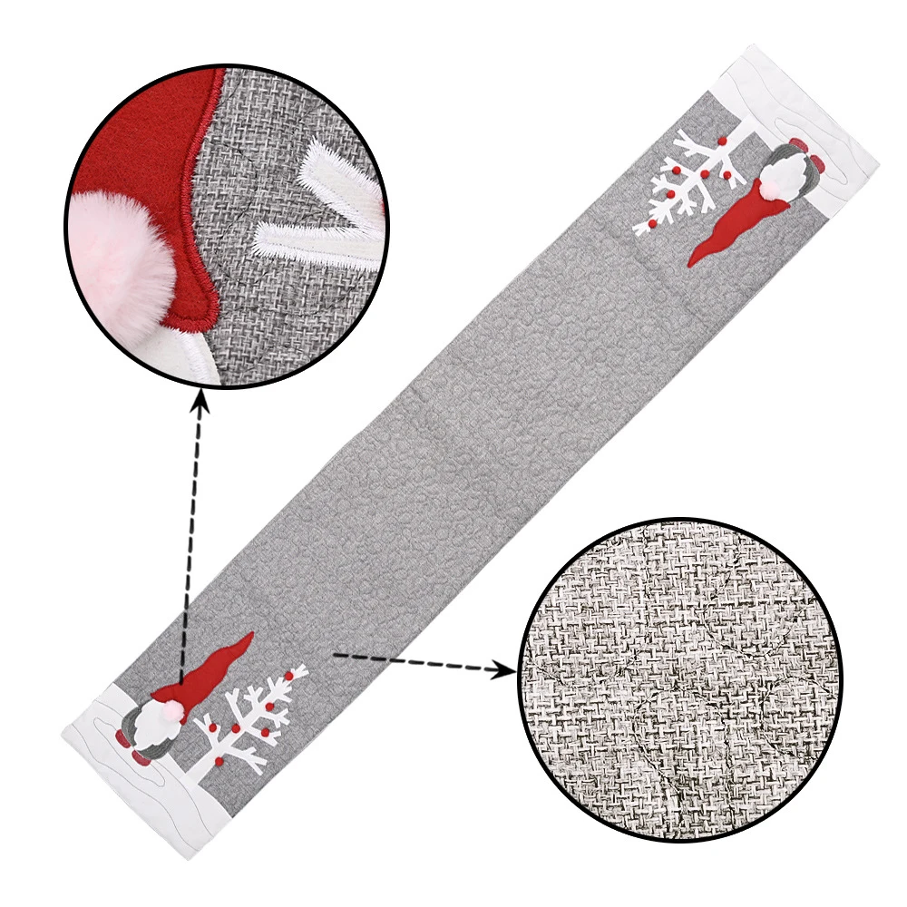 

33x177cm New Year Table Runner Linen TableCloth Santa Party Decor Table Runners For Christmas Navidad Decor Xmas Gift