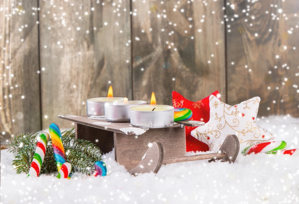 Уличные снежинки Рождественские фоны Декорации для вечерние рождественское