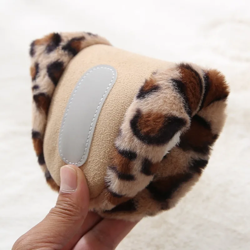 

Womens Winter Household Plush Slippers Confinement Shoes Open toes Slippers Indoor Flat-bottom Shoes