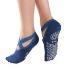 Новые хлопковые нескользящие махровые танцевальные носки с перекрестными ремешками, носки-невидимки с круглым носком, Балетные Носки для помещений