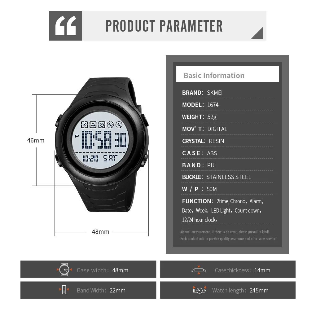 

SKMEI Sports Count Down Timer Mens Watches Dual Time Multifunction Outdoor Sport Digital Men Wristwatches Watch reloj mujer 1674