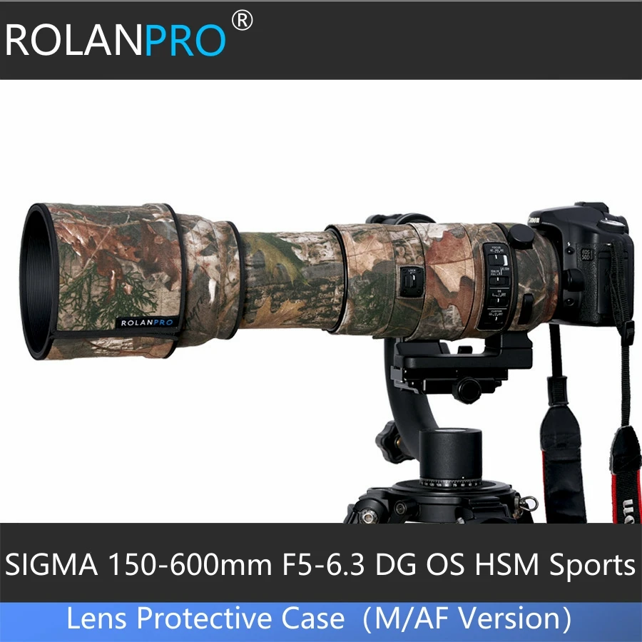 Чехол для объектива камеры ROLANPRO камуфляжный чехол от дождя SIGMA 150 600 мм спортивный