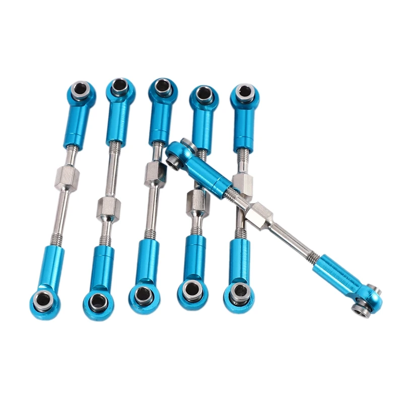 

For WLtoys 144001 1/14 RC Car Spare Parts Replacement Accessory Metal Servo Pull Rod Steering Tie Rod Set,Blue