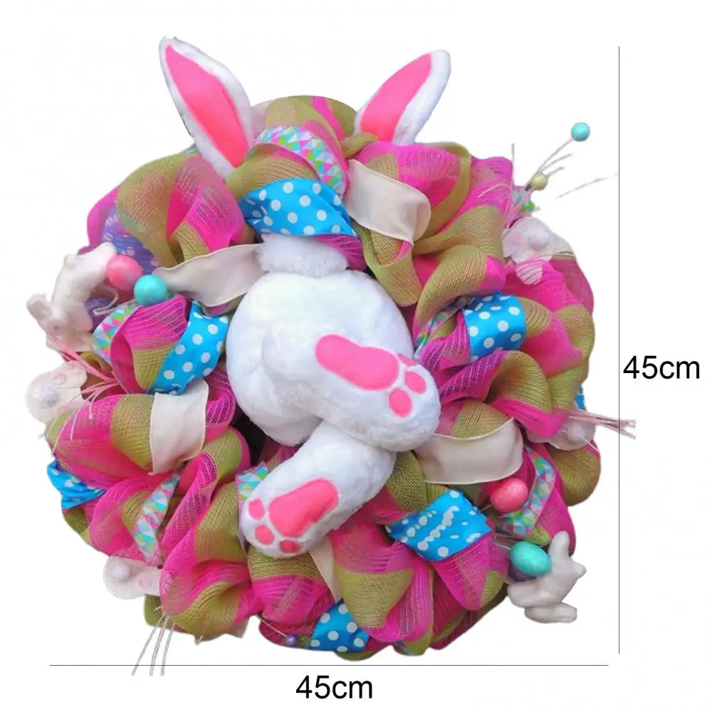 

New Style Multi-color Cute Cartoon Cloth Garland with Rabbit Pendant Door Window Wall Decor for Easter Party Festival Supplies