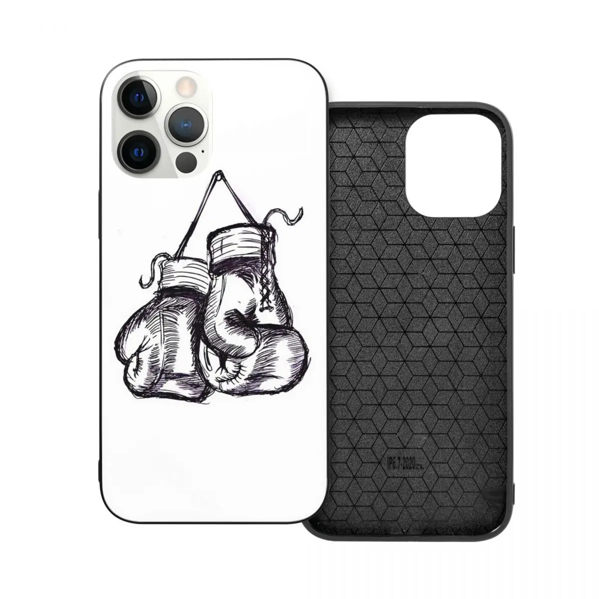 

Боксерские перчатки PC Glass TPU чехол для телефона iPhone 12 11 Xs Xr X Pro Max Mini 7 8 Se2 Plus 6 6S