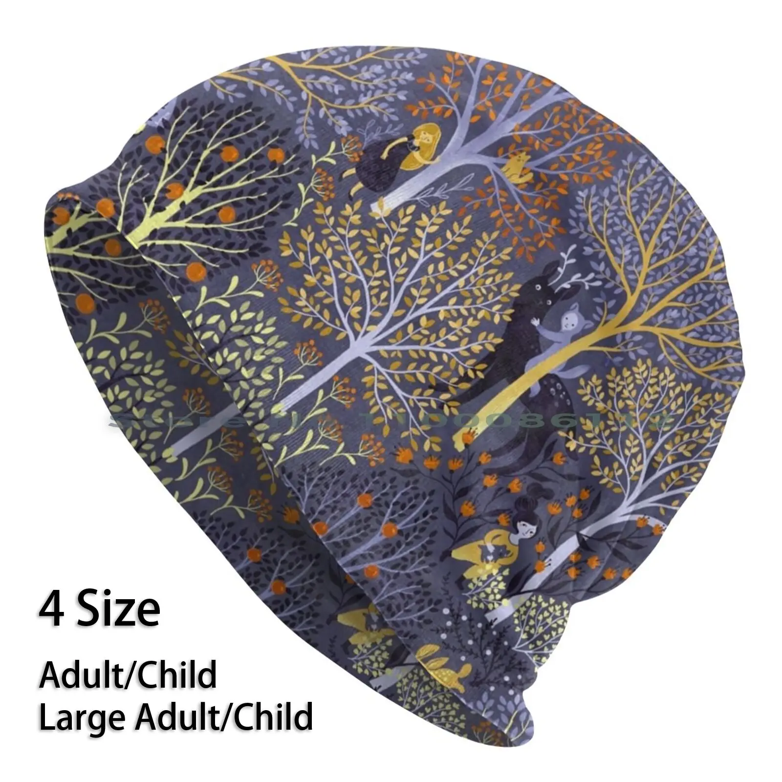 

Magical Forest In Blue Beanies Knit Hat Blue Orange Purple Magical Forest Tree Whimsical Enchanted Medieval Ancient Fairy