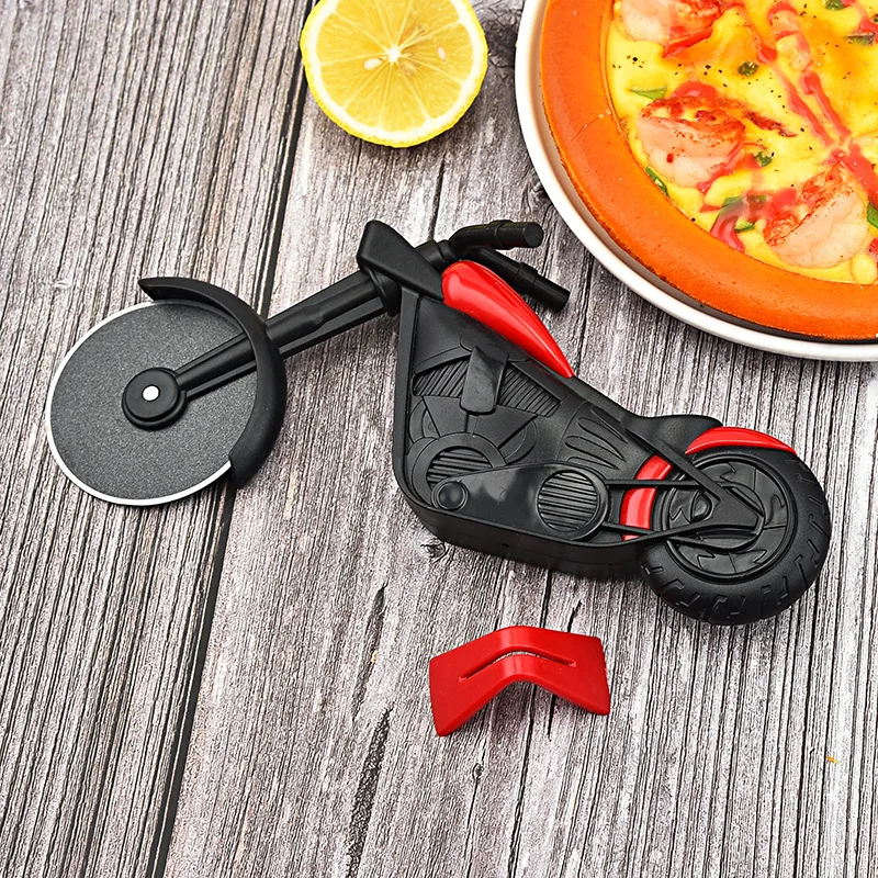 

Stainless Steel Motorcycle Pizza Divider Kitchen Biscuit Cutter Cake Tool Pizza Wheel Scissors Pizza Pie Waffles Divider Tool