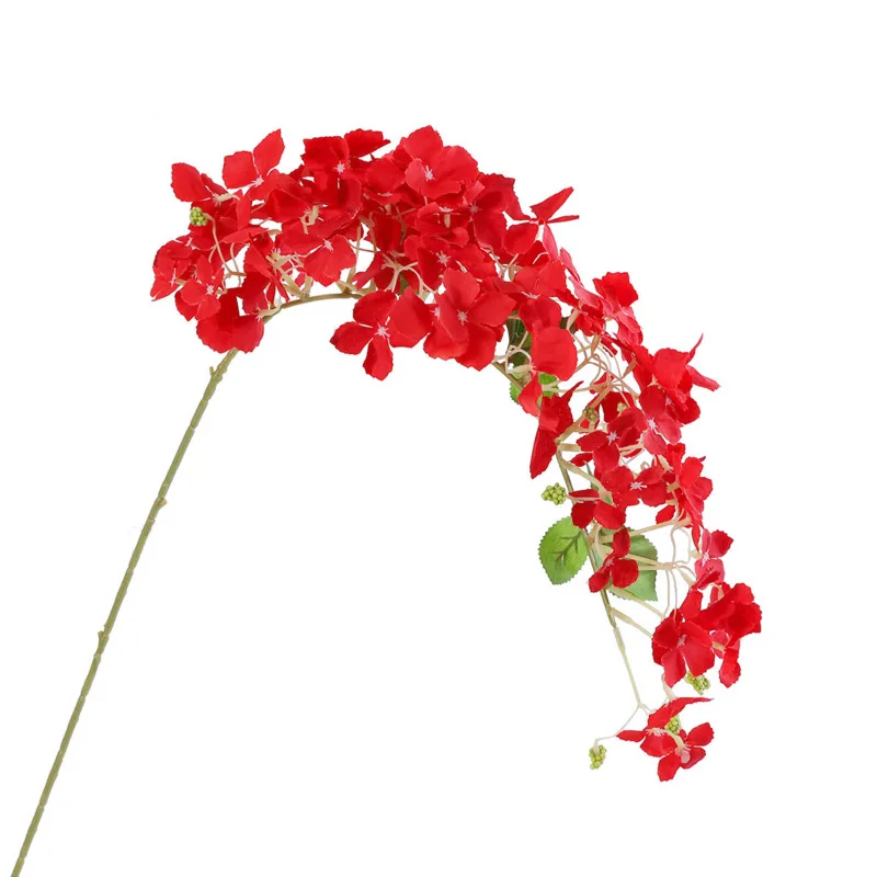 103cm Fake Flower Wall Hydrangea Branch Wedding Decoration White Pink Flores DIY Red Pompom Artificial Silk Flowers Garland 1pc | Дом и сад