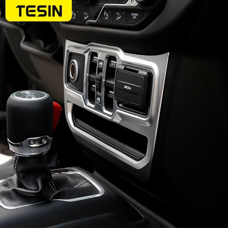 

Внутренние молдинги TESIN для Jeep Wrangler JL 2018 + для панели управления окон декоративная наклейка аксессуары для интерьера для Jeep JL