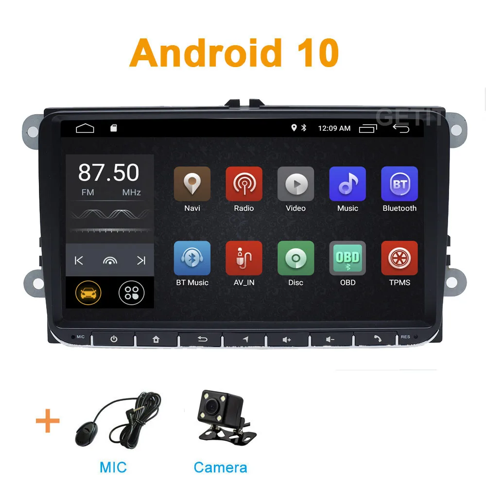 add Camera DSP " Android 10,0 автомобильный Радио Мультимедиа Стерео gps для VW/Volkswagen/Golf/Polo/Tiguan/Passat/b7/b6/leon/Skoda/Octavia - Цвет: add Camera