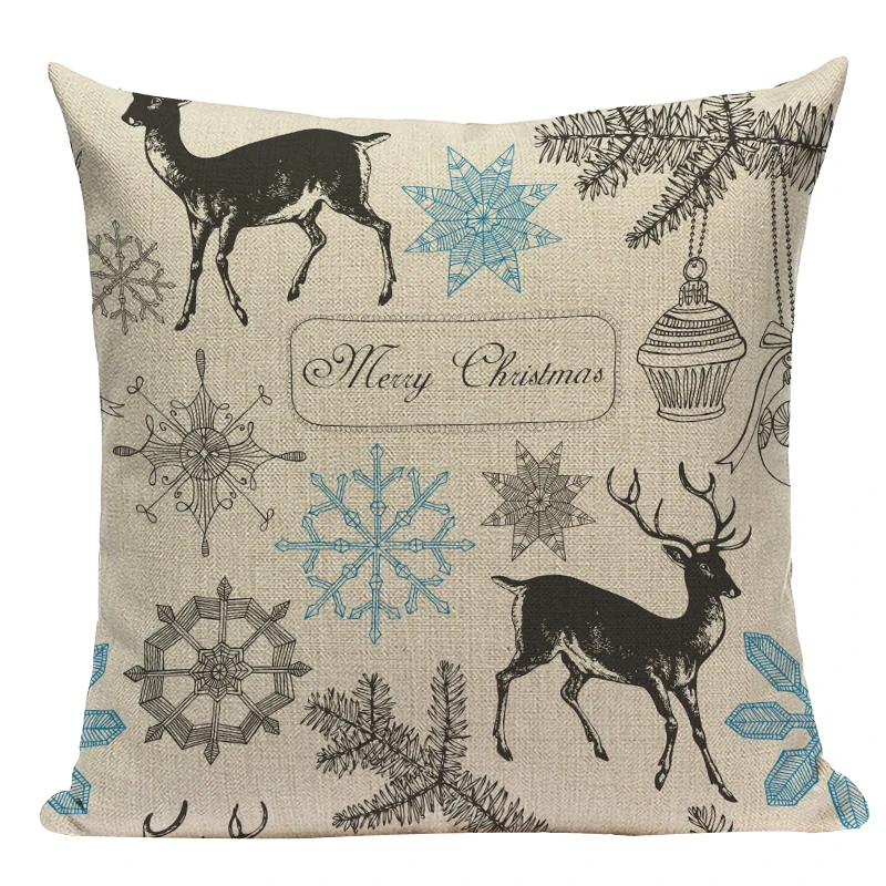 Рождественская льняная наволочка в виде носков растений Листьев снежинок для