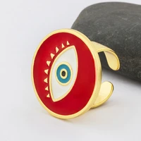 aibef new popular adjustable rings gold love red heart evil eye fashion finger rings for women engagement party copper jewelry
