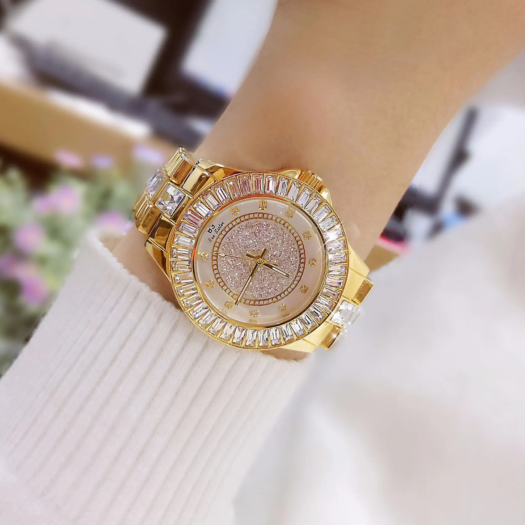 

2021 student sports watch new concept creative steel mesh belt ladies watch bracelet watch full diamond ladies watch quartz watc
