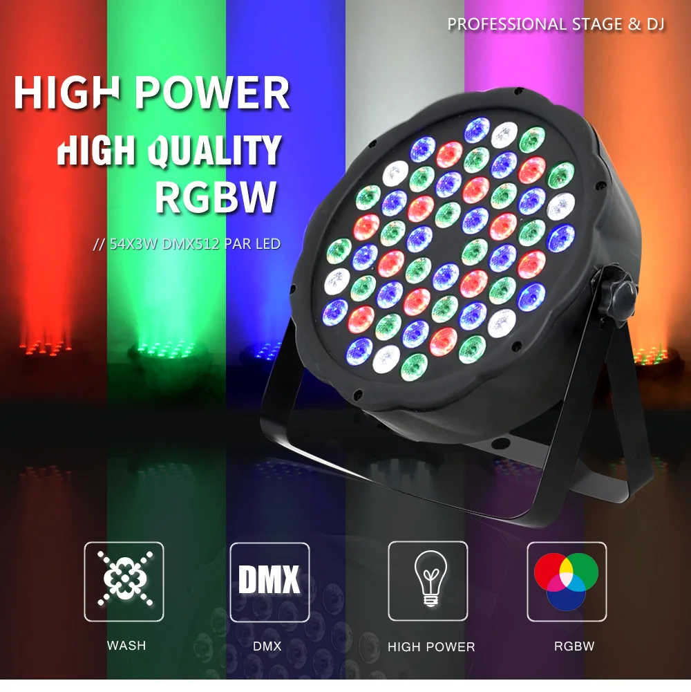 Led Par Can 54X3W RGBW для вечерние для дискотеки, клуба