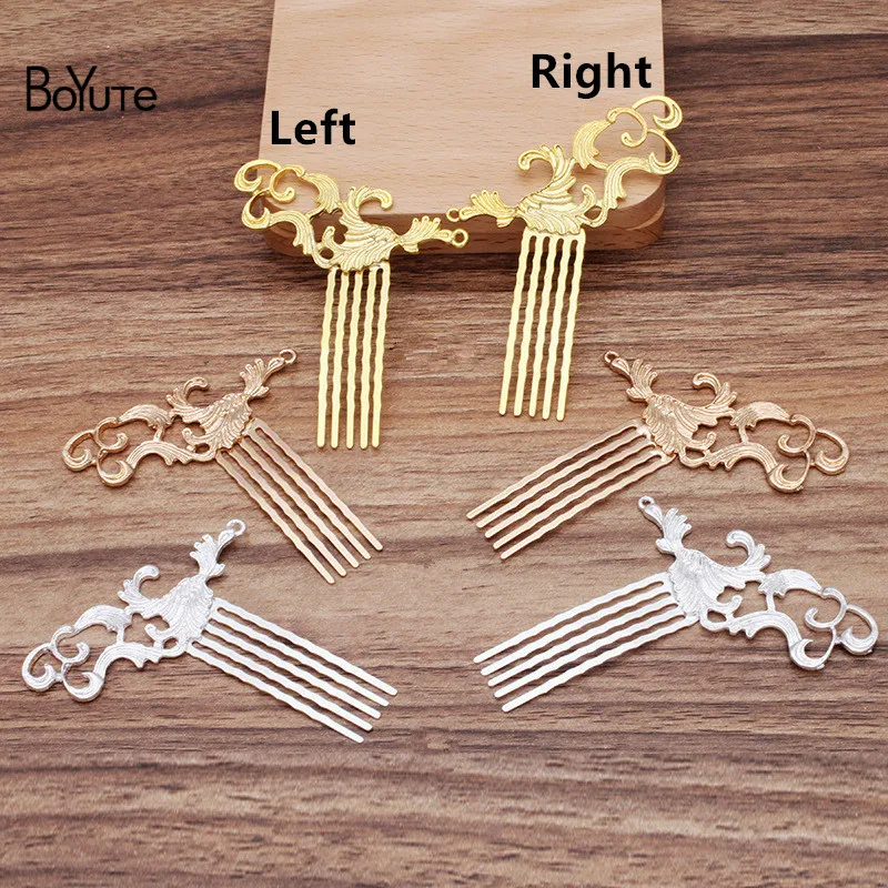 

BoYuTe (5 Pairs/Lot) Metal Alloy 62*32MM Flower Welding 5 Teeth 15*50MM Hair Comb Diy Palace Tiara Hair Jewelry Accessories