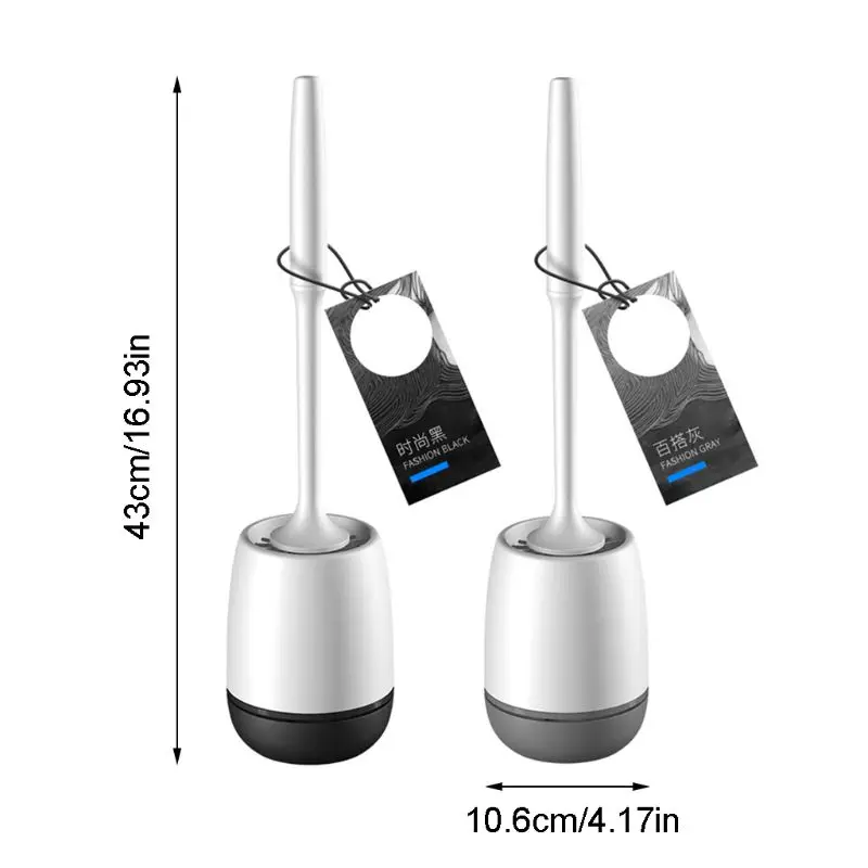 

Silicone Toilet Brush and Holder,Bathroom Cleaner Brush Set,Non-Slip Handle Toil
