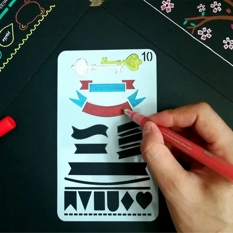 12 шт./компл. шаблон чертежа сделай сам для выставления счета запись набор