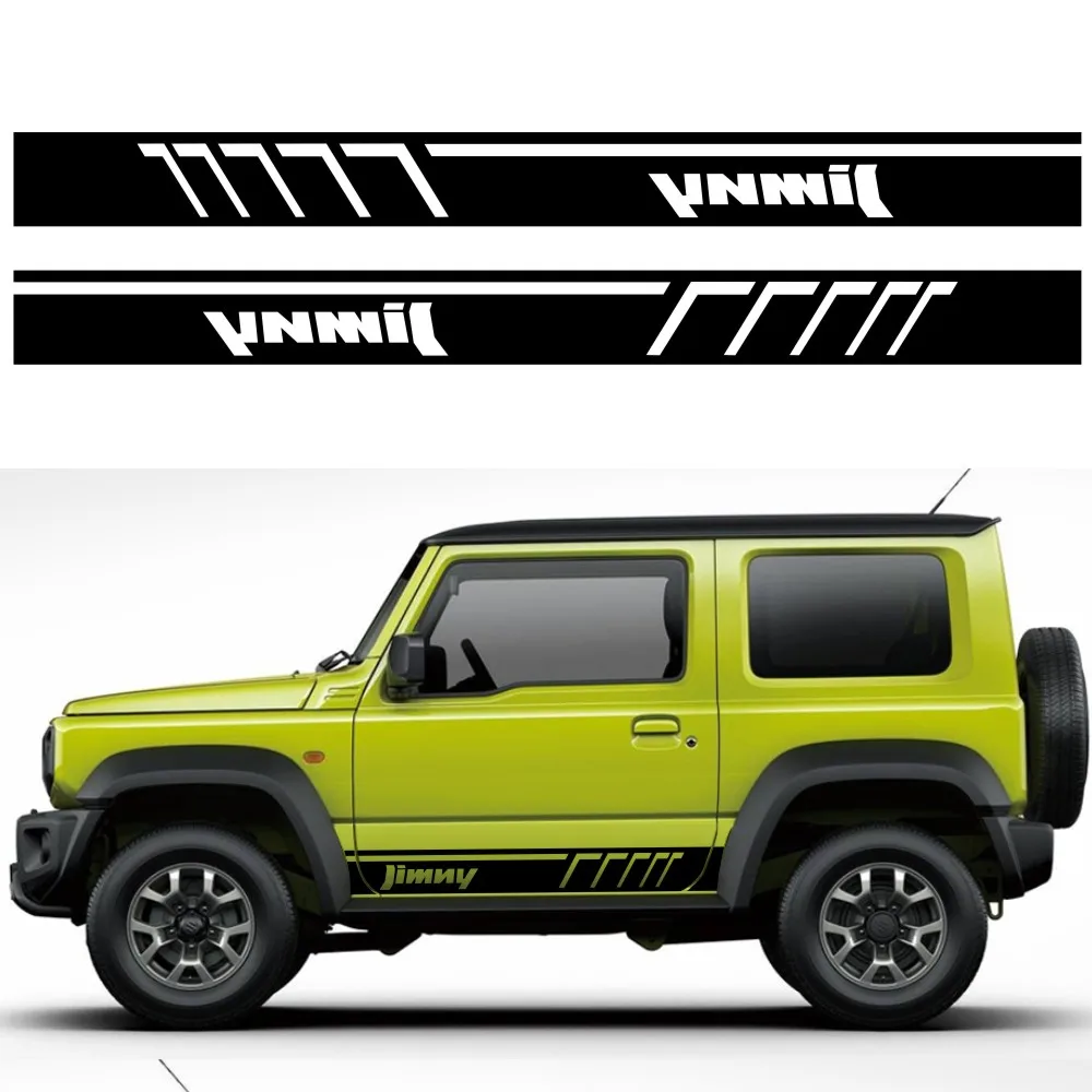 

2PCS Car Both Door Side Skirt Stickers For Suzuki Jimny Auto Stripe Vinyl Film PVC Decals Automobiles Decoration Car Accessories