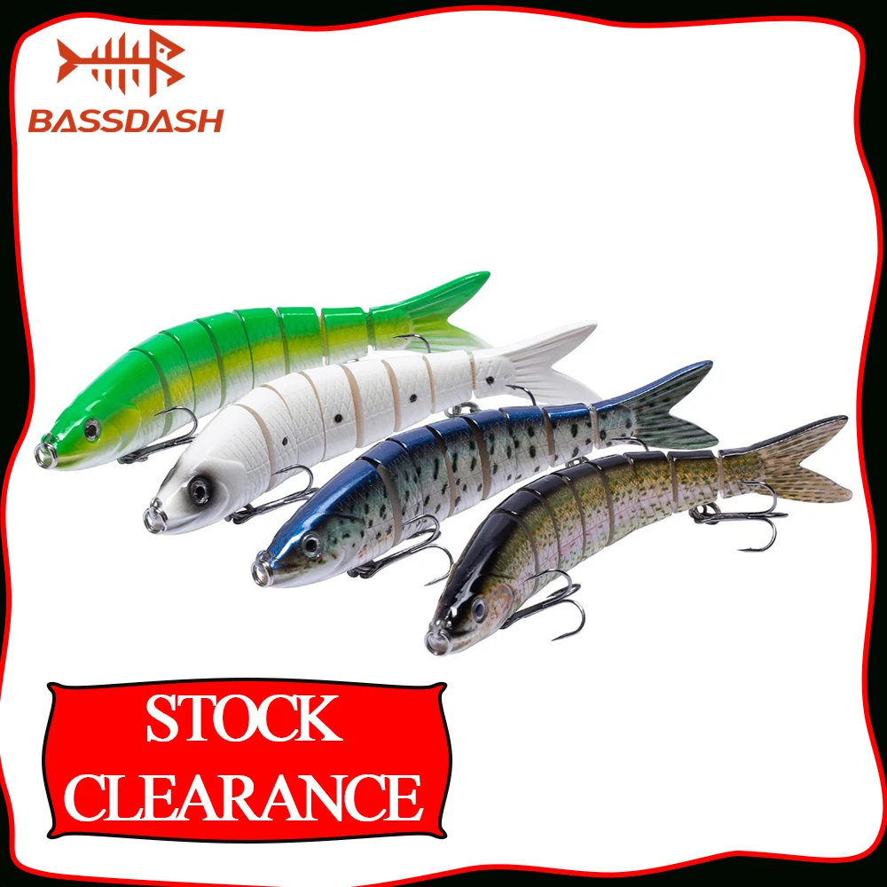 

Stock Clearance Swimbaits Segmented Minnow Herring Bait Hard Lure for Bass Salmon Walleye Muskie Fishing, 12.7cm/23g, 4-Pack