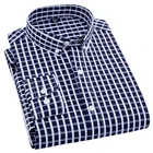 AOLIWEN брендовая мужская рубашка в черно-белую клетку на весну и осень, деловая Повседневная рубашка с защитой от морщин, Удобная тонкая рубашка с длинными рукавами