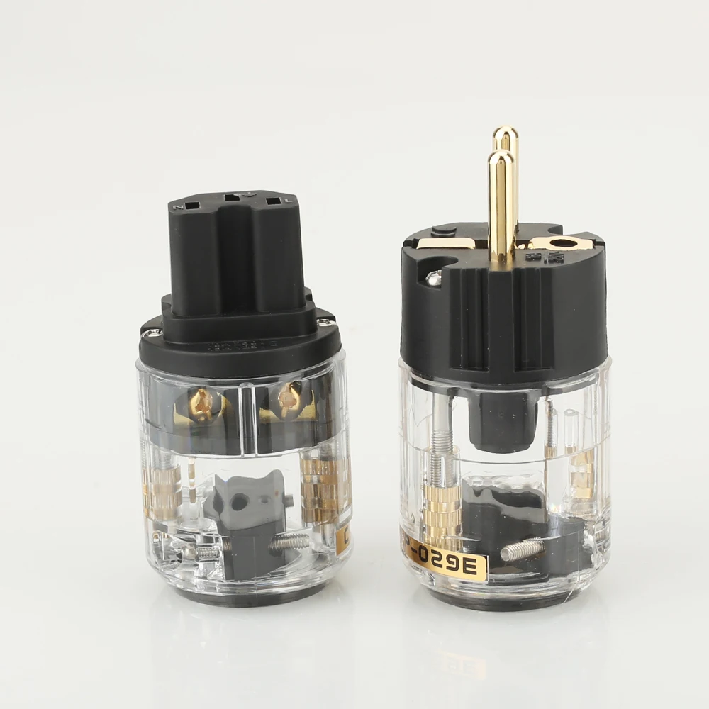 Одна пара позолоченный HiFi P-029E/C-029 ЕС стандартная вилка питания IEC разъем для аудио кабель питания