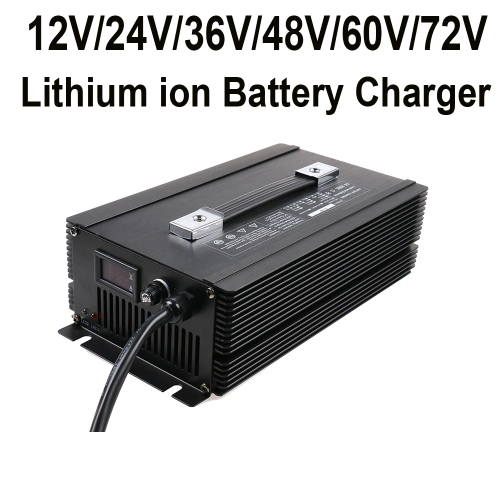

Зарядное устройство для литий-ионных аккумуляторов 1500 Вт, 24 В, 36 В, 48 В, 72 В, 60 в, 5A, 10A, 20A, для электрического велосипеда/электрического трехкол...