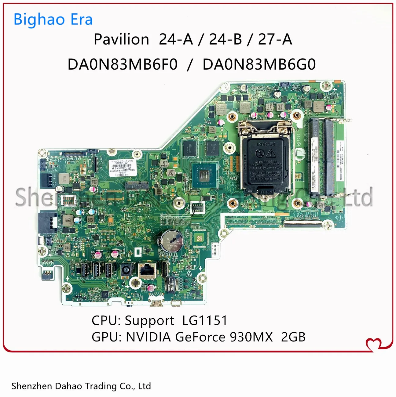 

Для HP Pavilion 24-A 24-B 27-фотосессия с H170 930MX 2G-GPU DA0N83MB6F0 DA0N83MB6G0 материнская плата 908382-001 908382-601