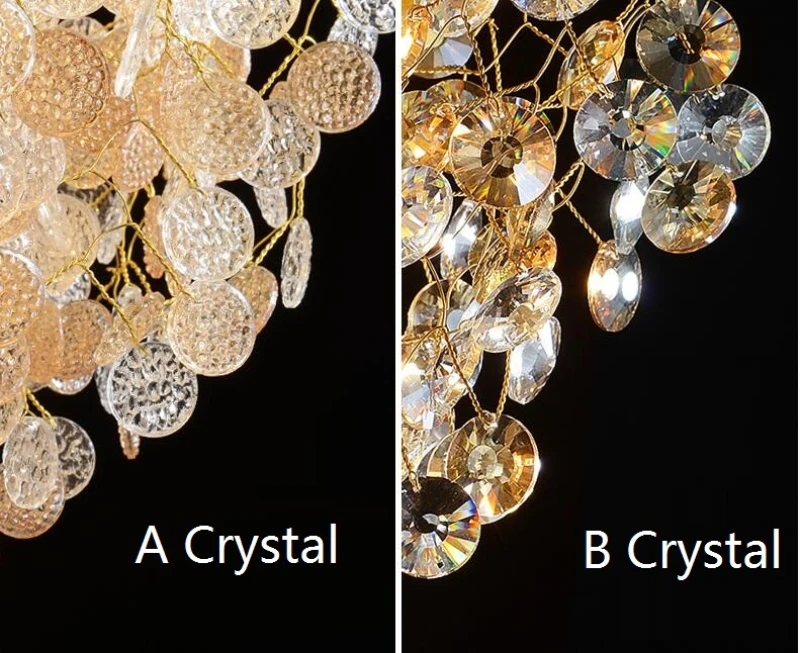 

French crystal chandelier romantic golden living room dining room decoration lamp custom hotel project lighting