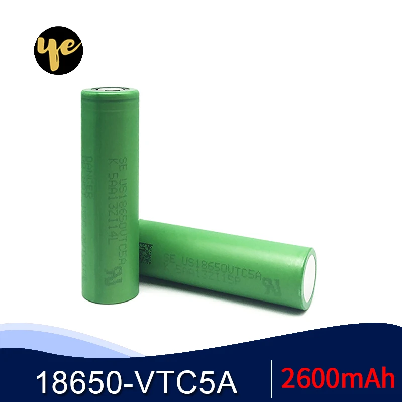 2 шт. для Sony 18650 vtc5a батарея 2600mAh 3 7 V литий ионная аккумуляторная 40A High Drain US18650VTC5A
