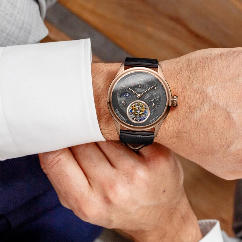 Часы из турбийона для мужчин мужские автоматические наручные часы LOBINNI человек