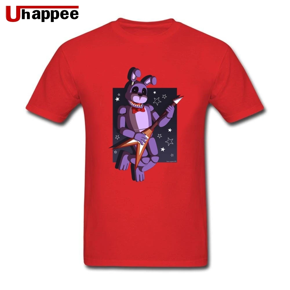 Последние футболки FNAF мужские Slim Fit белый с коротким рукавом личности Рубашки Guy негабаритных официальная одежда - Цвет: Красный