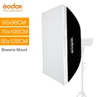 Диффузор Godox 60x90 см, 70x100 см, 80x120 см для студийной вспышки Speedlite, отражательный софтбокс для крепления Bowens SK400II
