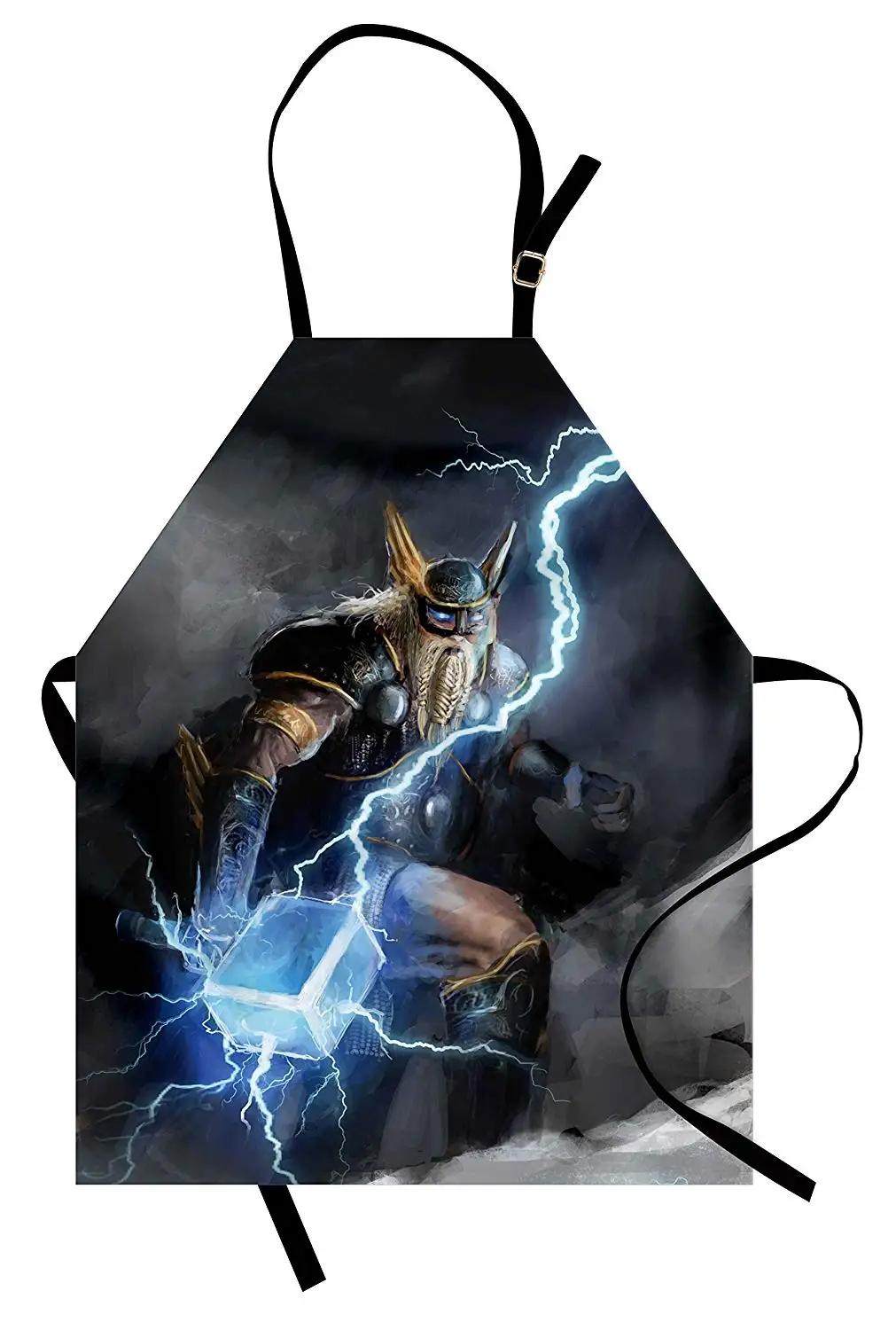 Viking Apron Thor Mjolnir Climbing on a Mountain Bringer of The Thunderstorm Artwork Women Men Kids Cooking Baking Kitchen Bib | Дом и сад
