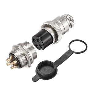 2Set GX20 20mm 4 Pin 7A 250V Aviation Connector Waterproof Dust Cap Male Female Connector Fittings with Plug Protective Cover