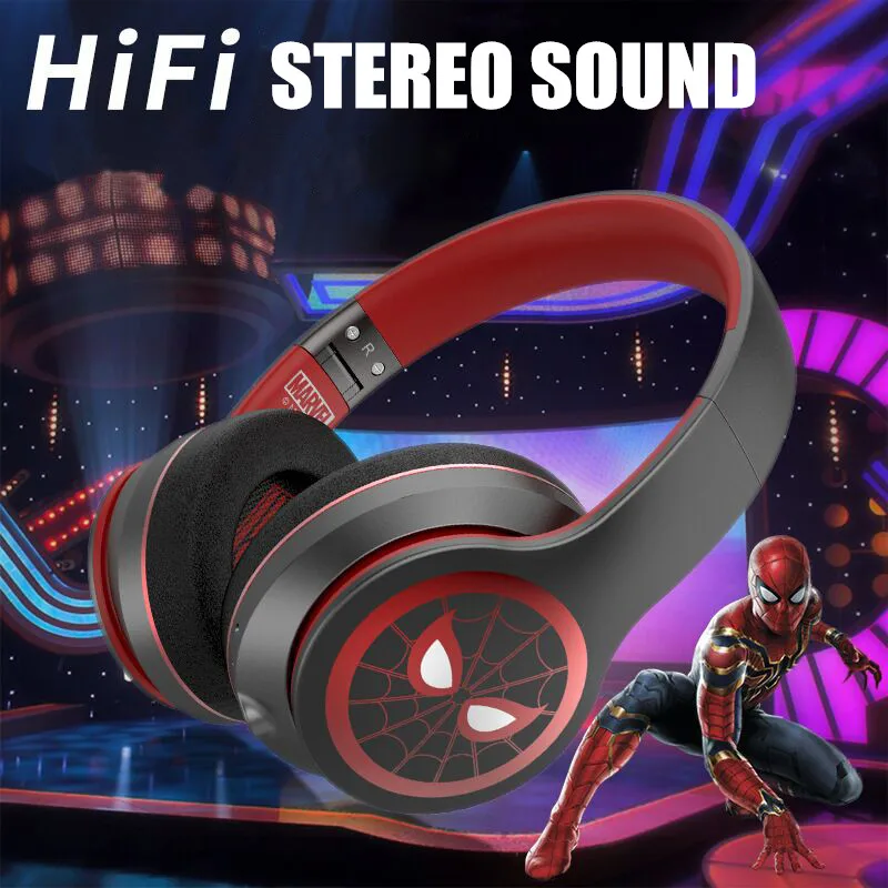 Оригинальные Bluetooth наушники серии Marvel, Мстители, 5,0, Беспроводная складная гарнитура, для бега, Hi-Fi, стерео наушники для ПК, мобильного телефона